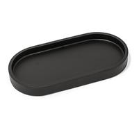 Yew Design - Plateau Rond Noir Mat pour Distributeurs de Savon, 20 cm - Organiseur de Bouteilles de Savon et de Lotion pour Salle de Bain, Cuisine, Comptoir - Contient 2 Distributeurs de Savon
