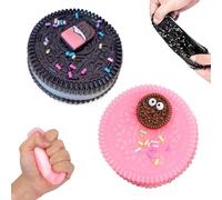 YEWCEP Lot de 2 jouets à presser - Taba Squishy - Jouet anti-stress - Jouet anti-stress - Jouet anti-stress - Noir et rose