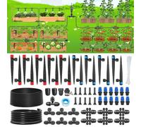 Yewhick Kit d'irrigation goutte à goutte de 70,6 m pour jardin, serre et pelouse - Tubes améliorés de 1,27 cm et 0,6 cm avec goutteurs, brumisateurs et arroseurs réglables - Système d'arrosage