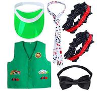 Yewong Ensemble de gilet pour concessionnaire de casino, visières, chapeau, nœud papillon, nœud papillon, brassard pour jeux d'anniversaire, soirée de Las Vegas