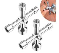 Yewseas 2 PCS Clé Triangulaire 4 Voies 5 Tailles Diamètre Intérieur 5 mm/8 mm/9 mm/10 mm/13 mm, Clé Utilitaire pour Boîtes Électriques, Gaz, Eau, Compteurs Électriques et Armoires