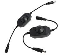 Yewseas 2 Pièces DC 12V-24V 3A Variateur de Lumiere LED, Contrôleur Dimmer LED, Variateur Rotatif pour Ruban LED SMD 5050/3528/2835/5630 et COB, Gradation Numérique, Noir, Compatibilité Étendue