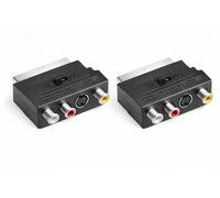 Yewseas 2PCS Adaptateur Péritel vers 3X in Out + S-Video S-VHS, Connecteur Audio Vidéo en Noir pour Une Transmission Optimale de l'image et du Son, Idéal pour Vos Appareils AV