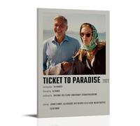 YEWURQW Poster Ticket to Paradise - Impression sur toile vintage esthétique - Peinture décorative pour salon, chambre à coucher - 50 x 75 cm - Style 7 avec cadre