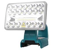 YEX-BUR Lampe torche de travail LED rechargeable 18 W 2000 lm alimentée par des batteries lithium-ion 14,4 V 18 V BL1815N BL1850 BL1860B Lampe de poche portable d'extérieur super lumineuse