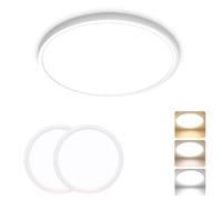 Yexati 23CM Plafonnier LED 20W 2000LM 6000K,4000K,3000K, IP44 Etanche Plafonnier Salle De Bain, Lampe de Plafond Rond,