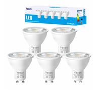 Yexati Ampoule Led Gu10,7w(équivalent halogène 50w), Sans Scintillement Spot 550 lumens,Blanc Chaud 3000K,Non Dimmable,AC 220-240V,Angle de Faisceau 120°,Lot de 5