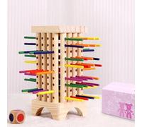 Yexati Jeu de Société Montessori - Bois avec 42 Bâtonnets Colorés, i Jeu de Motricité Fine et Comptage de Familial et Voyage pour Enfants, Jouet Éducatif pour Enfants à Partir de 3, 4, 5, 6 Ans