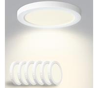 Yexati Plafonnier LED 18W 1800LM 4500K, Plafonnier Salle De Bain IP44 Rond Luminaire Plafonnier Plat Blanc Neutre, Pilote Inclus. pour Salle de Bain Chambre Salon Cuisine Couloir Bureau Ø22CM