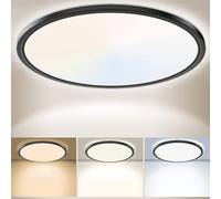 Yexati Plafonnier LED 30CM 24W 3200LM, 3 Températures de Couleur, IP54 Étanche, Lampe de Plafond Ronde Moderne pour Salle De Bain, Chambre, Salon, Cuisine, Bureau, Balcon