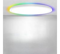 Yexati Plafonnier LED Dimmable Télécommande, 24W RGB Rond Plafonnier Chambre, 3000K-6500K Lampe Plafond Moderne, 10%-100% Luminosité Réglable Lampe Plafond Chambre Pour Salon, Chambre, Ø30CM