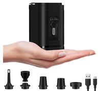 Yexati Pompe à air électrique Pompe Gonflable avec 5 Buses d’air, Mini Pompe à air Gonflable et déviée 2 en 1, Portable avec USB, Batterie de Pompe à Coussin d’air 1200mAh Rechargeable