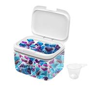 YEXEXINM 2,8 l - Boîte de rangement étanche pour poudre à lessive avec couvercle pop-up automatique - Robuste et durable - Pour pods, bombes de bain, détergents, buanderie