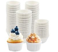 YEXEXINM Lot de 1000 caissettes à muffins en papier standard de 5 cm - Blanc - Qualité alimentaire - Pour pâtisserie, dessert, fête, anniversaire, mariage