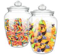 YEXEXINM Lot de 2 bocaux à bonbons et biscuits en verre de 2 097,9 g avec couvercles hermétiques, bocaux décoratifs pour apothicaire, conteneurs à bonbons pour comptoir de cuisine, boîte de rangement