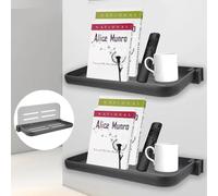 YEXEXINM Lot de 2 étagères murales pliantes, en aluminium, 30 cm, sans perçage, rangement flottant polyvalent pour camping-car, chambre à coucher, bureau, salle de bain ou cuisine