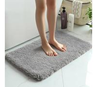 YEXEXINM Lot de 2 tapis de bain en chenille antidérapant, extra absorbants, doux, lavables en machine, séchage rapide, 40 x 60 cm + 50 x 80 cm, gris