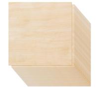 YEXEXINM Lot de 20 feuilles de contreplaqué, 300 x 300 x 1,5 mm, feuilles de bois de balsa brut avec surfaces lisses, planches de bois carrées pour loisirs créatifs, modélisme, peinture, gravure laser