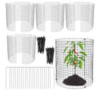 YEXEXINM Lot de 3 cloches en fil de fer de 30,5 x 30,5 cm pour protéger les plantes contre les animaux, panier de protection de jardin en métal avec piquets et attache en nylon pour garder le lapin et