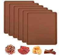 YEXEXINM Lot de 6 tapis déshydratateurs en silicone compatibles avec Cosori CP267-FD - Feuilles sèches anti-adhésives avec bord - Tapis de cuisson multifonction pour fruits, viande, herbes, légumes