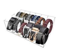 YEXEXINM Organisateur de ceintures, 12 compartiments, porte-ceinture, en acrylique, transparent, pour homme et femme, pour accessoires, cravate, montres