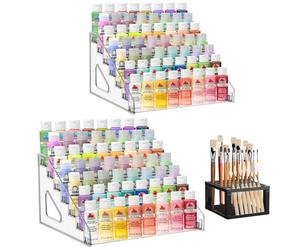 YEXEXINM Organisateur et Porte-pinceaux pour Peinture Acrylique à 7 Niveaux, Support pour Peinture Acrylique de Table, Rangement pour Peintures Acryliques, Stockage pour Peintures de Bricolage, Modèle