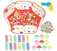 YEXEXINM Tente de jeu pour chat, 200 balles de jeu, 10 cloches, 12 jouets à ressort et 1 jouet interactif