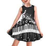 YEXIATODO Jolie robe d'été décontractée pour filles de 3 à 16 ans, Notes de musique., 5-6