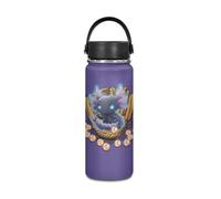 Yexignaon Axolotl Bouteille d'eau isotherme pour enfants avec poignée - Design kawaii - 532 ml - Bouteille d'eau en acier inoxydable pour boissons chaudes et froides