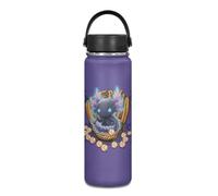 Yexignaon Axolotl Bouteille d'eau isotherme pour enfants avec poignée - Design Kawaii - 590 ml - Bouteille d'eau en acier inoxydable pour boissons chaudes et froides