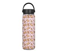 Yexignaon Bouteille d'eau en acier inoxydable Capybara pour enfants et filles, petite tasse thermos pour boissons chaudes et froides, bouteille d'eau isotherme avec poignée et couvercle, 591 ml sous