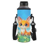 Yexignaon Fox Manchon de bouteille d'eau léger avec sangle pour enfants et filles, pochette de transport pour l'école, les voyages, le sport