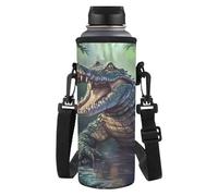 Yexignaon Housse de bouteille d'eau uniquement, sac de transport pour bouteille d'eau pour garçons, housse de tasse isotherme légère pour voyage quotidien, Motif crocodile.