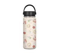 Yexignaon Kawaii Bunny Bouteille d'eau en acier inoxydable pour filles, tasses thermos pour boissons chaudes et froides, bouteille d'eau isotherme avec poignée, 532 ml
