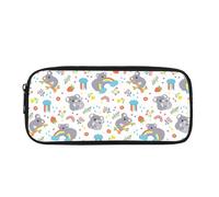 Yexignaon Trousse à crayons pour enfants avec couvercles, trousse à crayons avec fermeture éclair pour l'école primaire et secondaire, Koala arc-en-ciel, Organiseur de sac