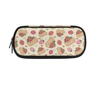 Yexignaon Trousse à crayons pour filles - Grande capacité - Boîte vraiment utile - Crayons - Marqueurs - Ensemble dans une boîte, Capybara aux fraises, Organiseur de sac