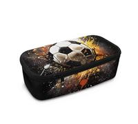 Yexignaon Trousse à crayons pour garçons de grande capacité avec support légère pour l'école, motif ballon de football, Organiseur de sac