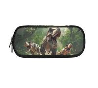 Yexignaon Trousse à crayons pour garçons de grande capacité avec support, marqueurs, boîtes de rangement avec couvercles, dinosaure, Organiseur de sac