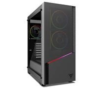 YEYIAN Boîtier Gamer Elara Mid-Tower - Compatible ATX/M-ATX/ITX - Panneau en Verre Trempé - 4 Ventilateurs ARGB Inclus (3 Avant + 1 Arrière) - Noir
