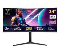 YEYIAN Proact FV234 Moniteur Gaming 34" Courbé WQHD (3440 x 1440), Panneau VA 180Hz, 1ms, FreeSync & G-Sync, 92% NTSC, Connectivité DP1.4 et HDMI 2.0