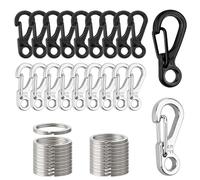 YEYIT 40PCS Mini Clip Mousqueton Porte Clé EDC Petite Boucle Suspendue Crochet Mousqueton Clip Escalade pour Camping/Randonnée/Voyager