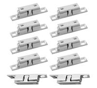 YEYIT Rouleau à Billes en Laiton 10 Pièces Double Loqueteau à Bille, Rouleau Loqueteau Fermeture Pour Armoires Meubles D'armoire (Argent,Pas inclus De Vis)