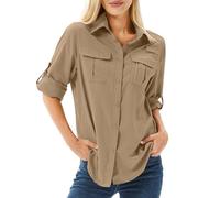 yeyity Chemisier pour femme, respirant, décontracté, protection UV UPF 50, manches longues, séchage rapide, pour randonnée, sport, safari, extérieur, M