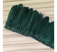 YEZINB 2 mètres Plumes de Canard d'oie dépouillé Marron Clair Garnitures Largeur du Ruban 6-8 "Plume d'oies Dentelle pour Artisanat Couture Accessoire Prunes