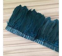 YEZINB 2 mètres Plumes de Canard d'oie dépouillé Marron Clair Garnitures Largeur du Ruban 6-8"Plume d'oies Dentelle pour Artisanat Couture Accessoire Prunes