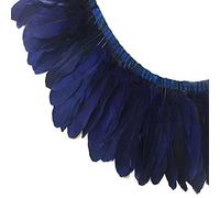 YEZINB 2 mètres Plumes de Canard d'oie dépouillé Marron Clair Garnitures Largeur du Ruban 6-8 "Plume d'oies Dentelle pour Artisanat Couture Accessoire Prunes