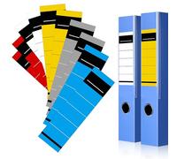Yezirzax Lot de 50 étiquettes autocollantes pour dos de classeur, 5 couleurs, 19 x 5,4 cm, étiquettes de dossier, étiquettes autocollantes, pour classeur de 8 cm de large, 19 x 5,4 cm, multicolore