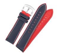 yeziu Bracelet de montre en caoutchouc et nylon avec boucle ardillon pour Omega Speedmaster Dark Side Moon Apollo 8 Seamaster(Bluers,19mm)