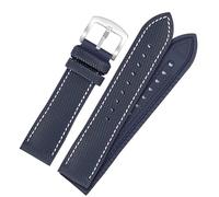 yeziu Bracelet de montre en caoutchouc et nylon avec boucle ardillon pour Omega Speedmaster Dark Side Moon Apollo 8 Seamaster(Bluebws,20mm)