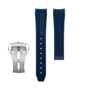 yeziu Bracelet de montre en caoutchouc fluoré pour Omega Seamaster 600 Dark Side of the Moon, Speedmaster 57 Aqua Terra 150, Moonwatch Racing Chronograph(Blues1,19-18mm)